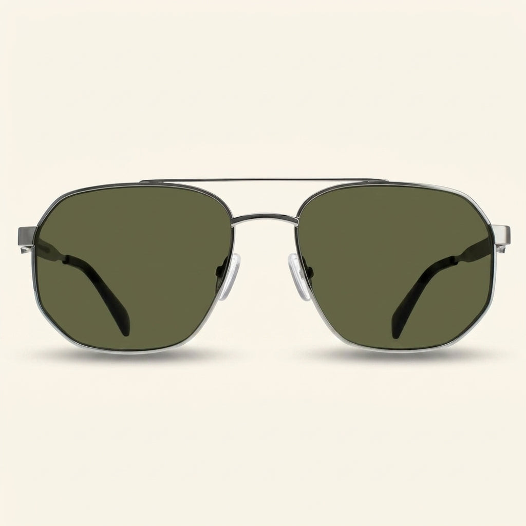 Alexander McQueen AM0458S silver aviator sunglasses (British brand)
