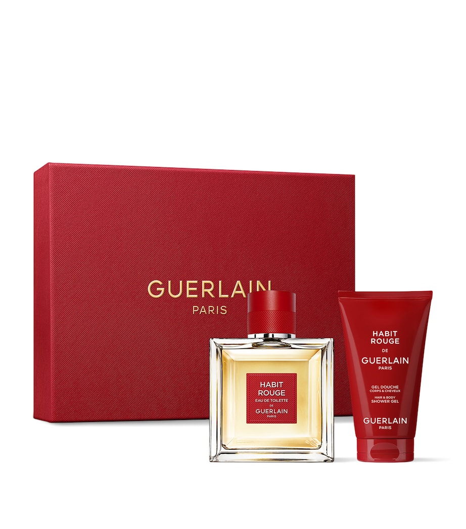 Guerlain Habit Rouge EDT gift set 100ml with shower gel - British product
