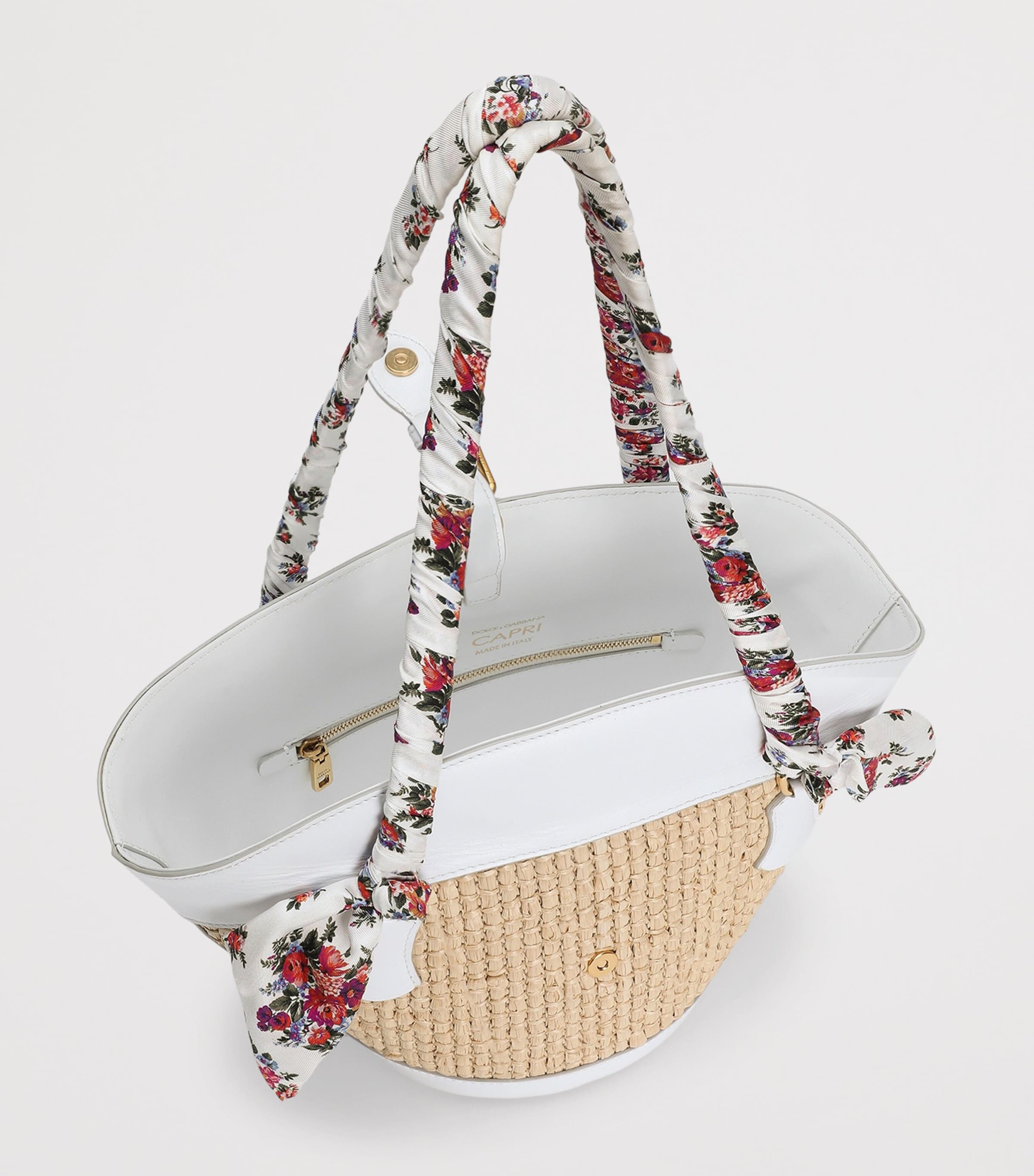 Dolce&Gabbana Raffia Capri Coppa shoulder bag, imported from the UK