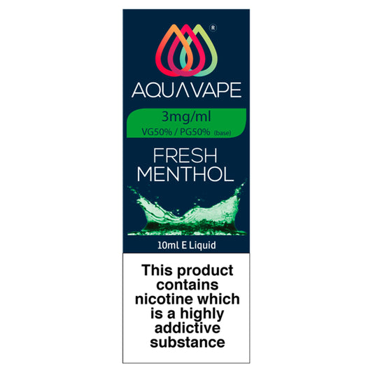 Aqua Vape Menthol E-Liquid 3mg 10ml
