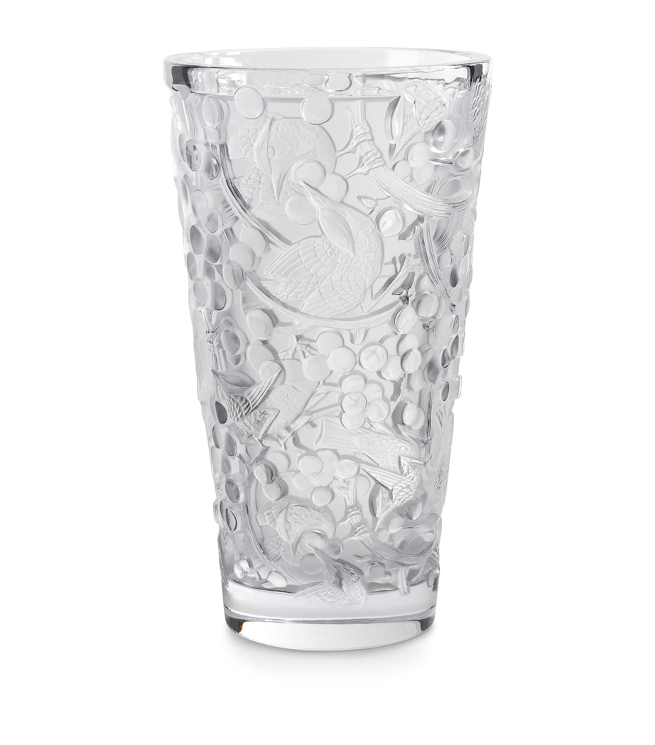 Lalique Merles et Raisins vase 38cm, UK version