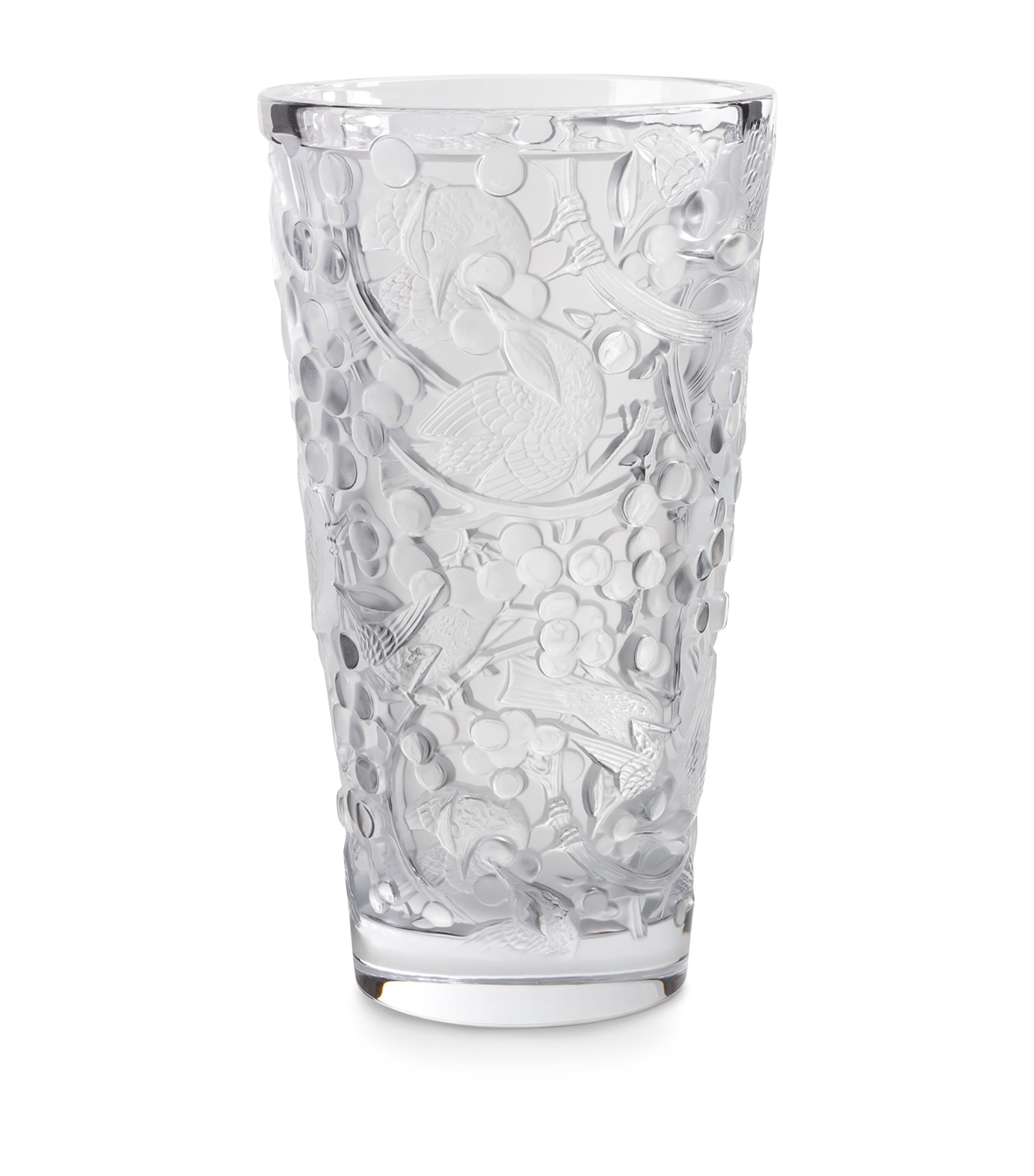 Lalique Merles et Raisins vase 38cm, UK version