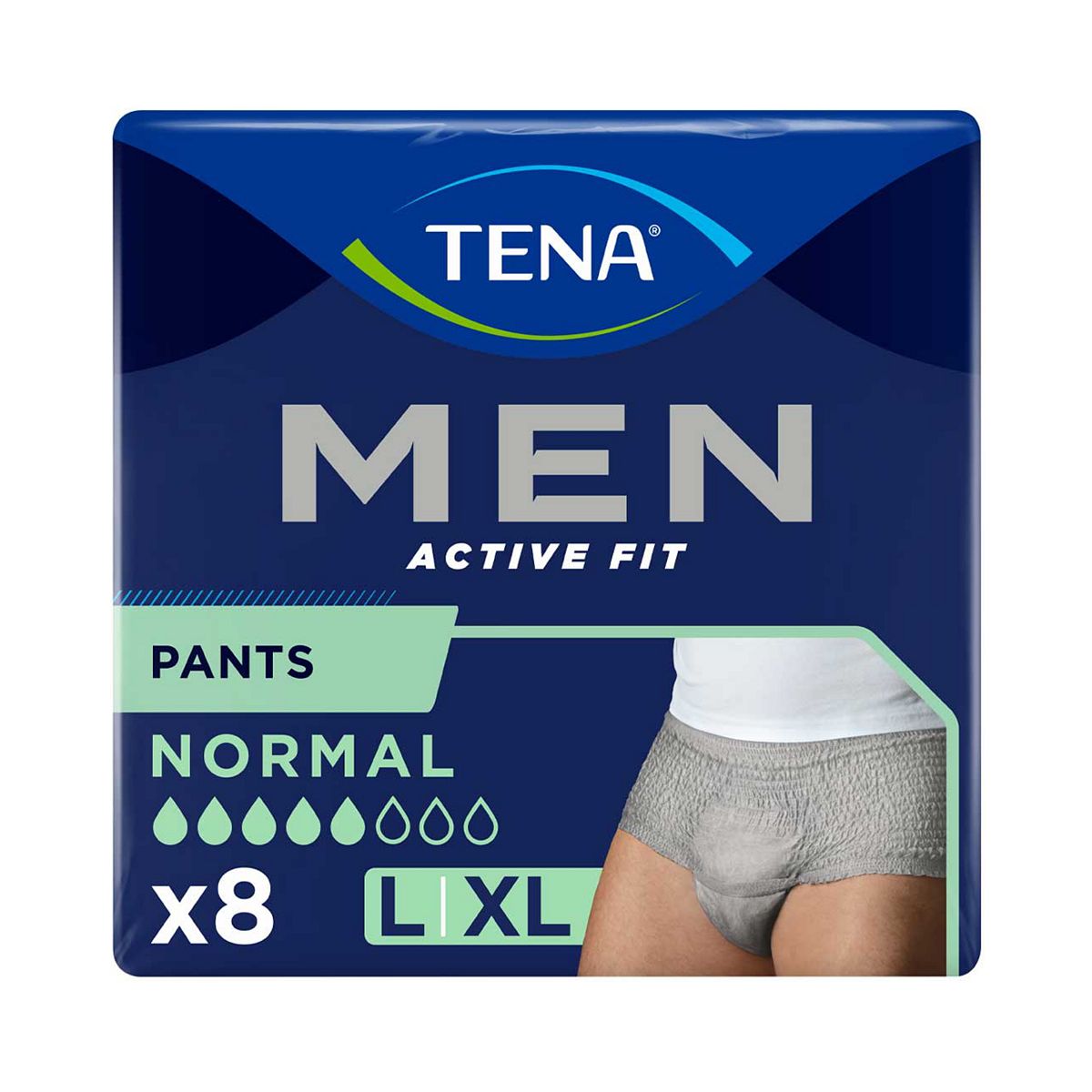 Tena Men Active Fit Incontinence Pants Normal Grey Size Large/XL 8 Pack Health Care Boots   