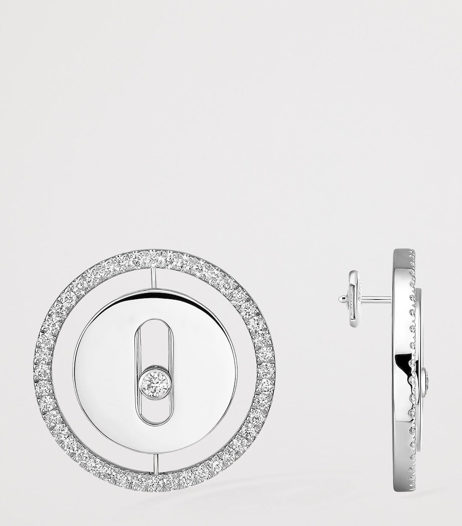 Messika Lucky Move white gold diamond stud earrings 0.32ct - British product