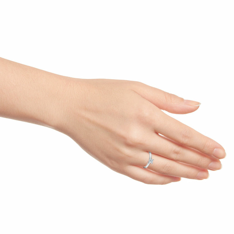 0.50ct princess cut diamond solitaire ring platinum (British brand)