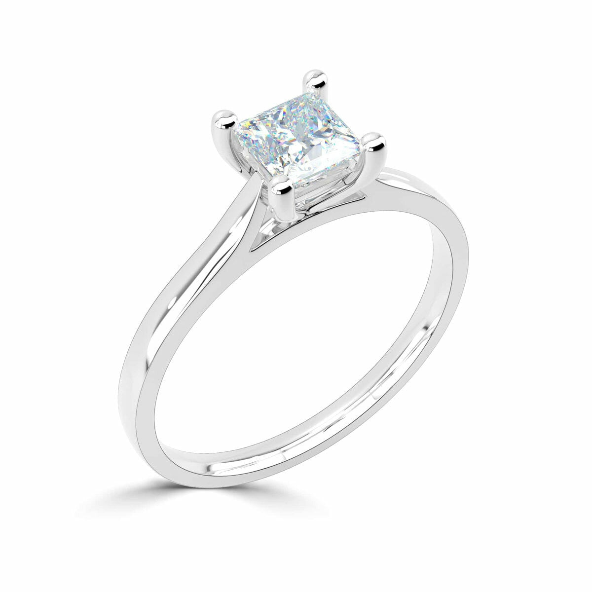 0.50ct princess cut diamond solitaire ring platinum (British brand)