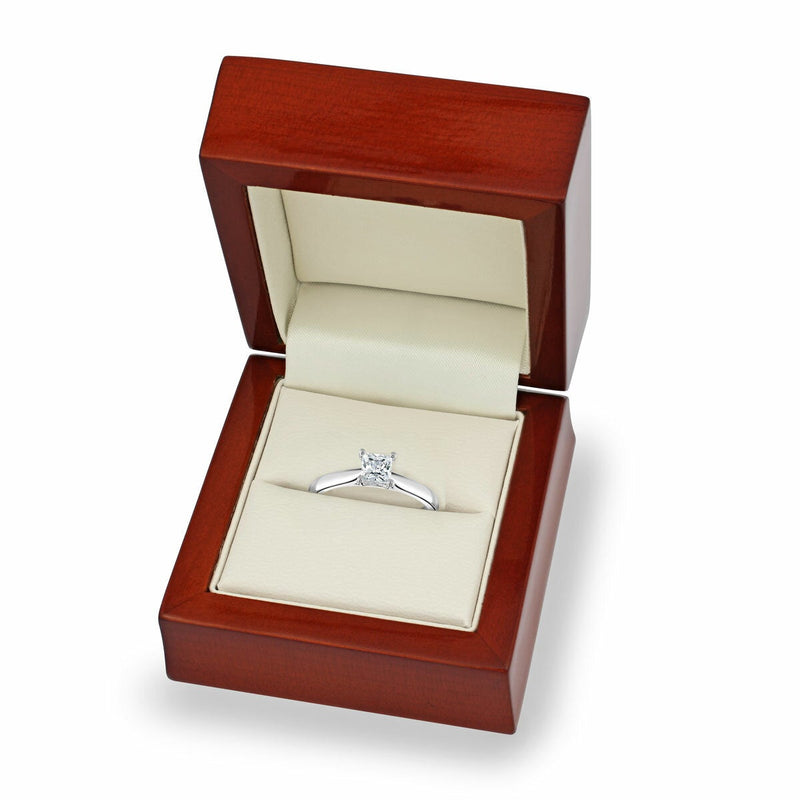 0.50ct princess cut diamond solitaire ring platinum (British brand)