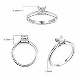 0.50ct princess cut diamond solitaire ring platinum (British brand)