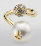 Jimmy Choo Auri ring with pearl and crystal, imported from the UK
