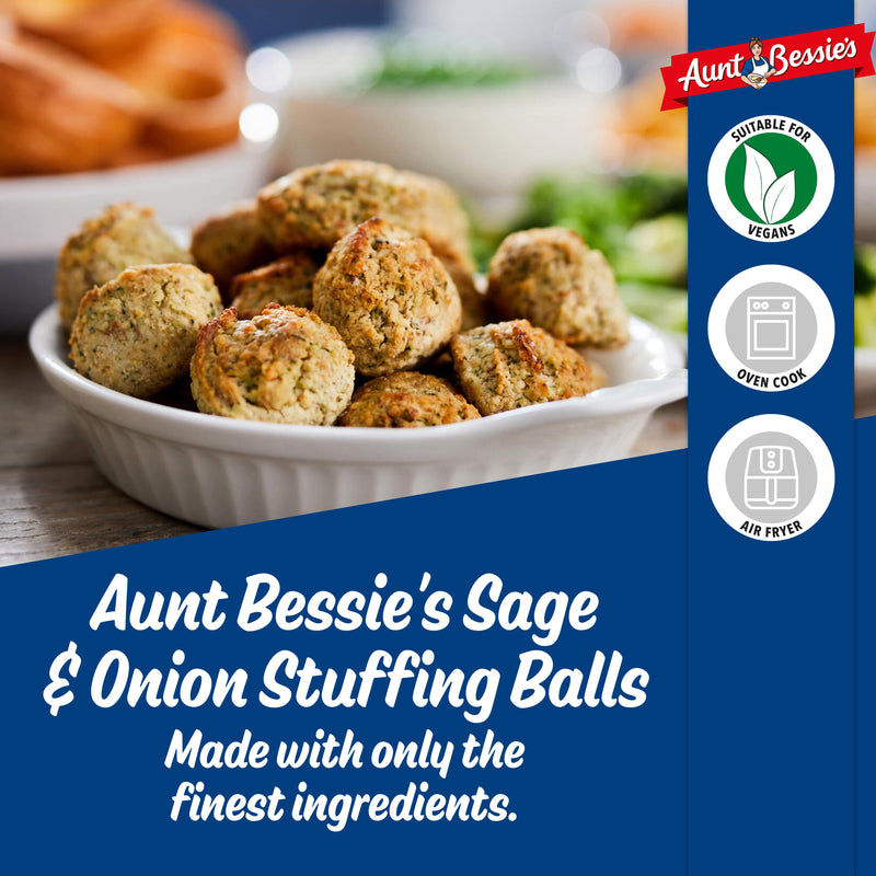 Aunt Bessie's Sage & Onion Stuffing Balls 260g, imported from the UK