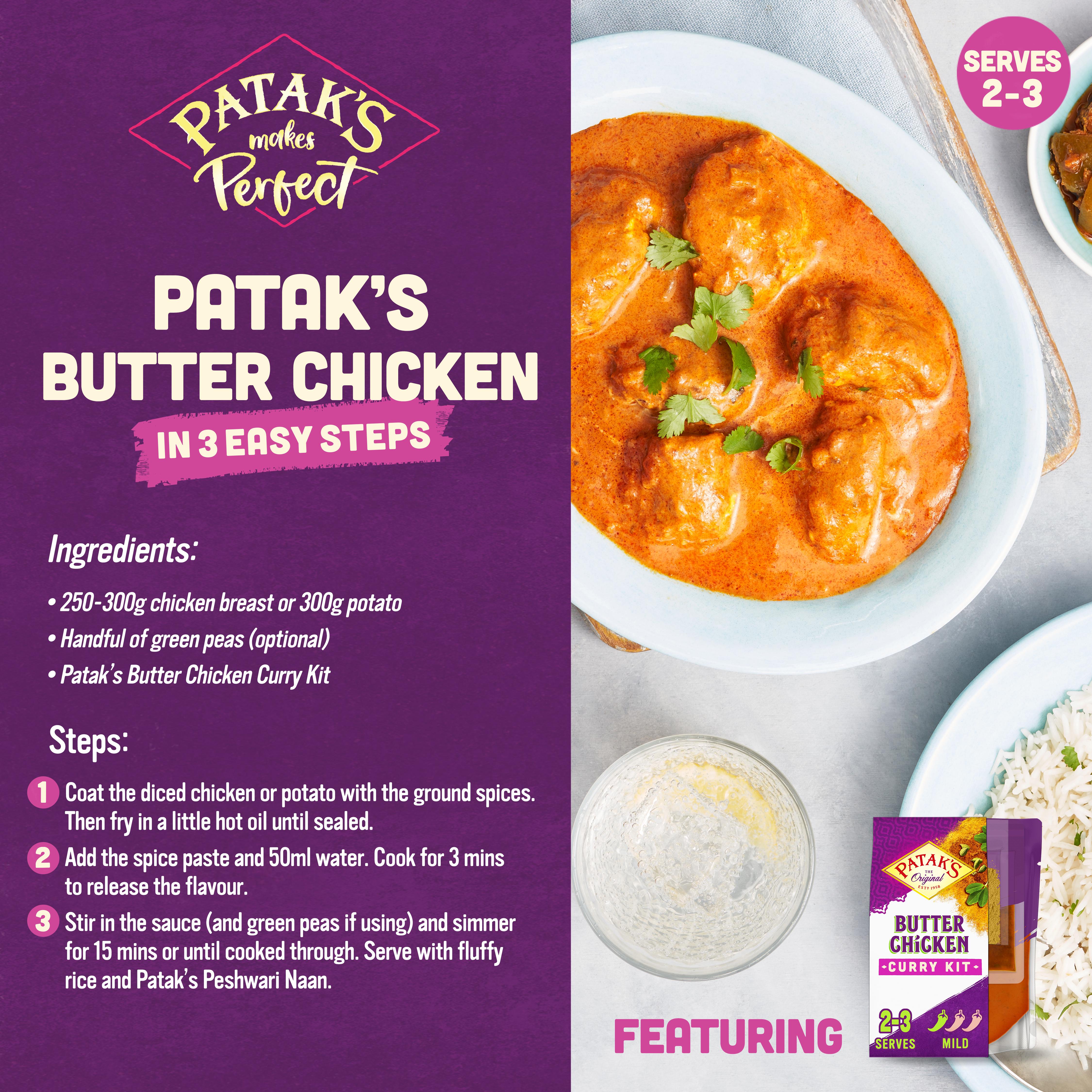 Patak's butter chicken curry kit 270g, imported from the UK