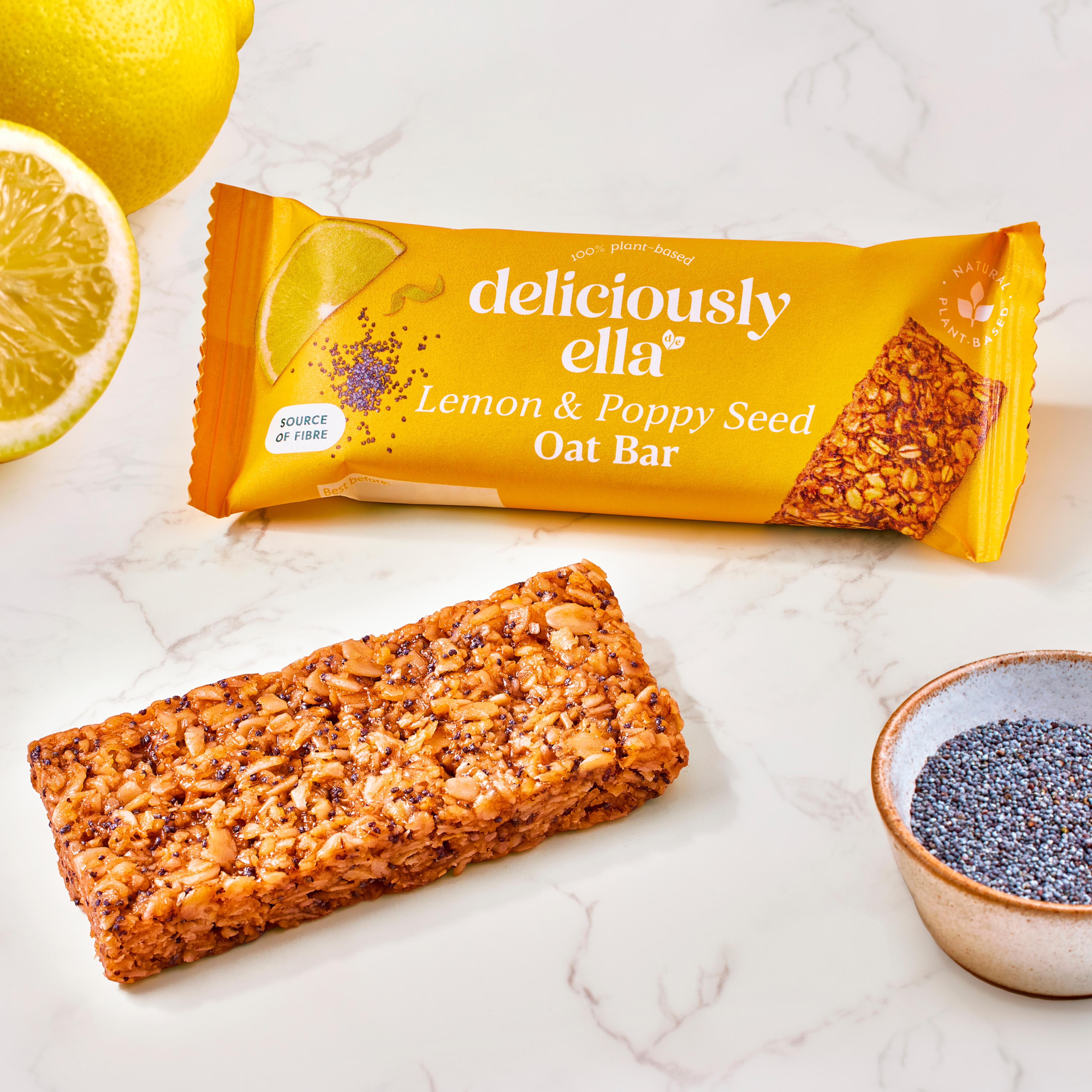Deliciously Ella Lemon & Poppy Seed oat bars 3 x 50g - British product