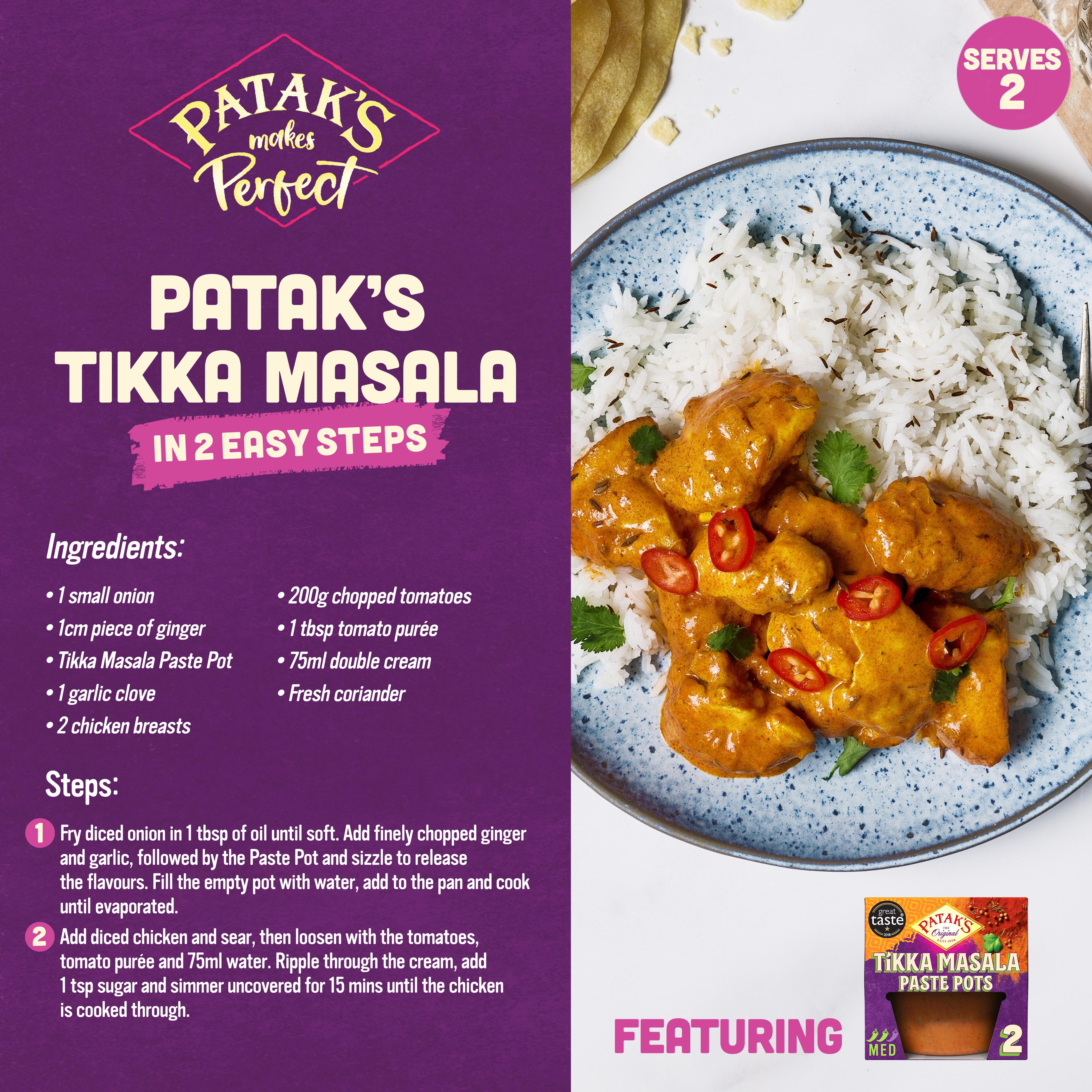 Patak's Tikka Masala Paste Pots 2 x 70g - British product