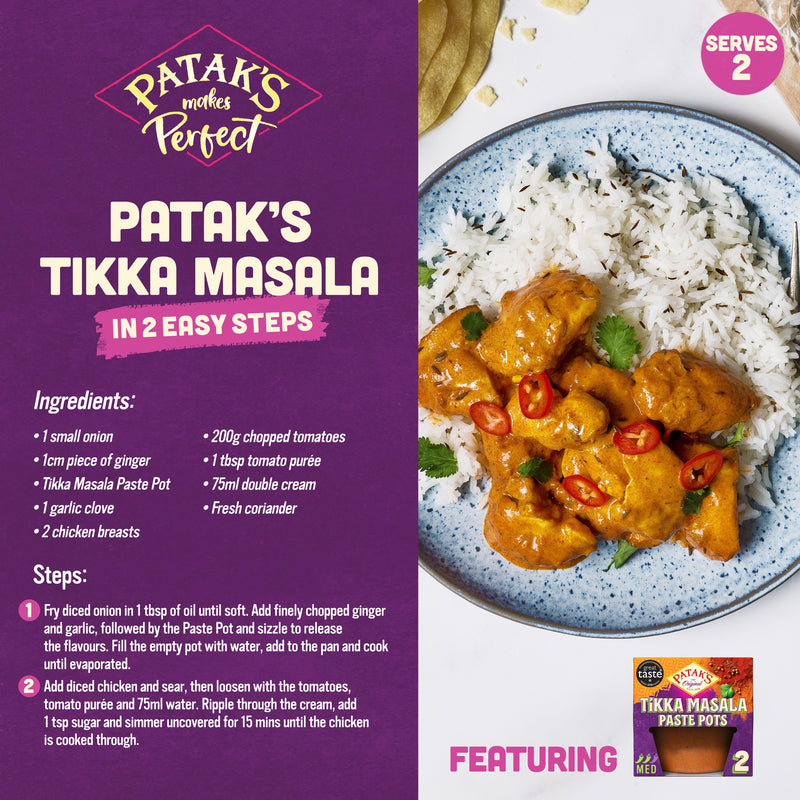 Patak's Tikka Masala Paste Pots 2 x 70g - British product