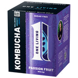 One Living sugar free passion fruit goji kombucha 4x250ml - British product