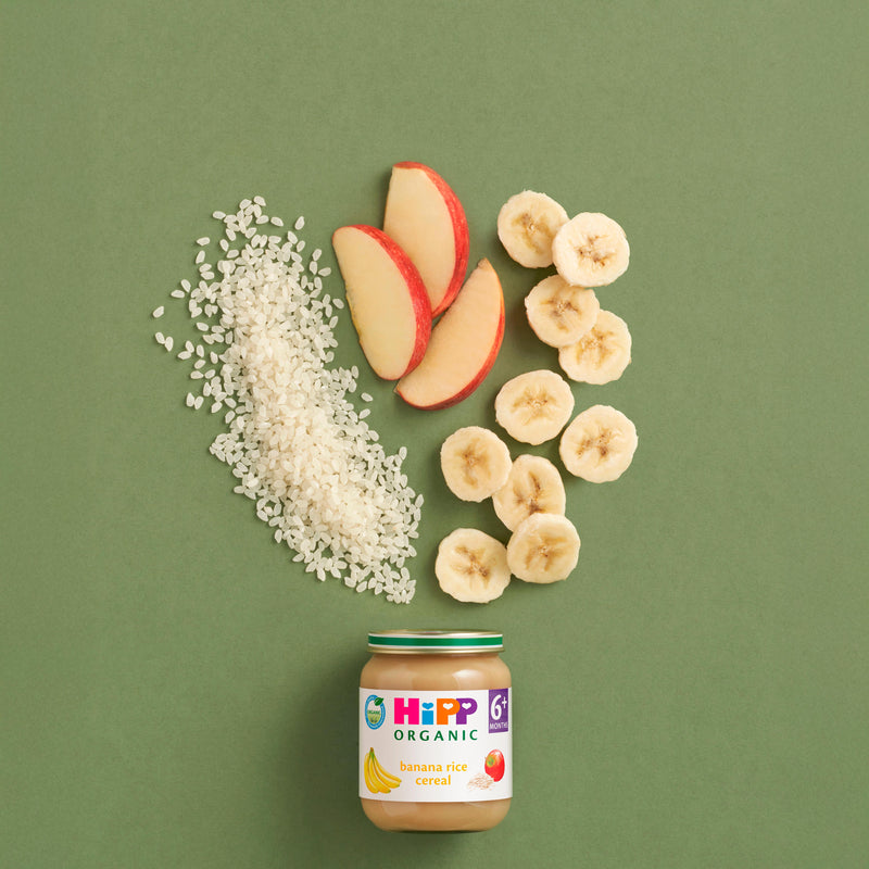 HiPP organic banana rice cereal baby food 125g, UK version