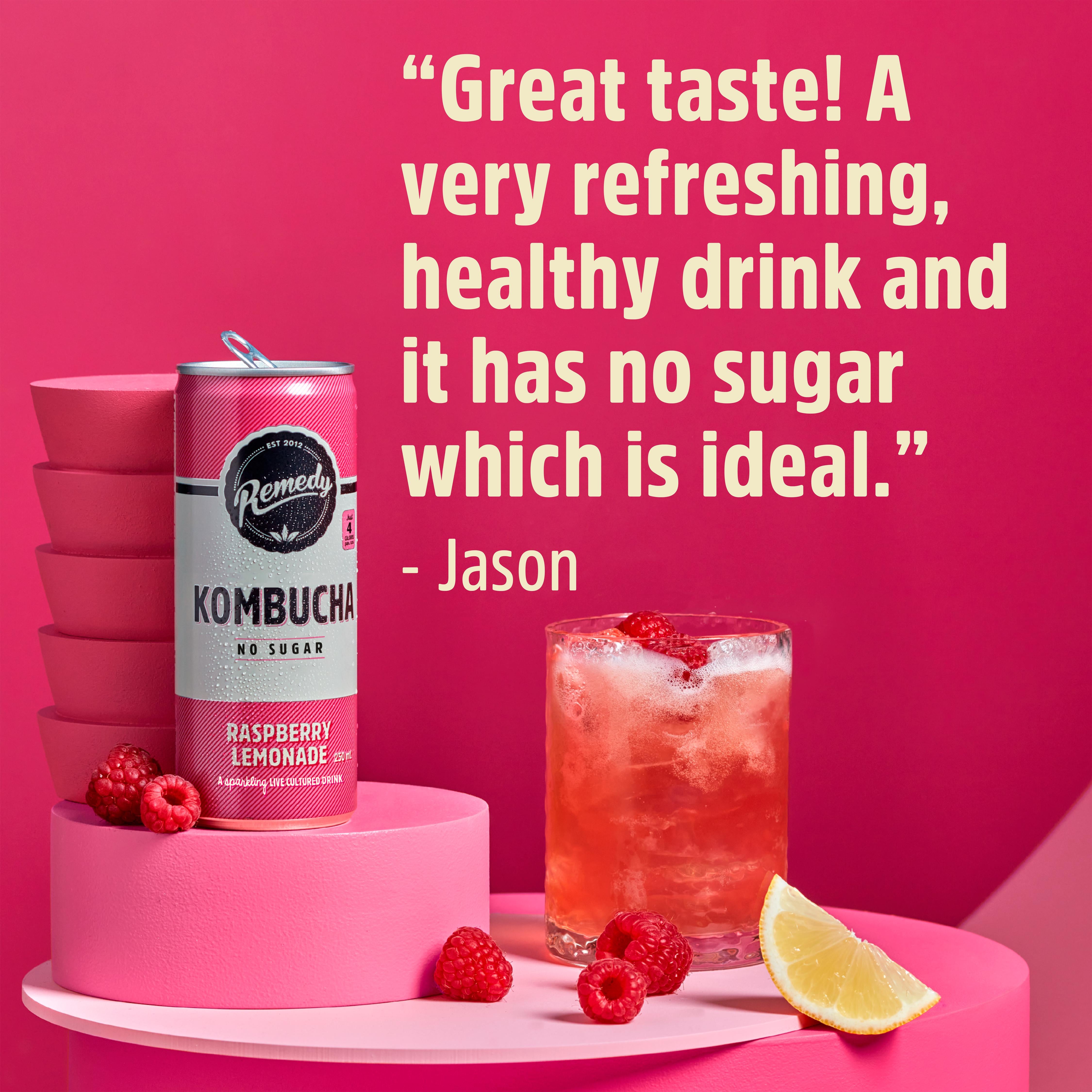 Remedy kombucha raspberry lemonade 1L (British brand)