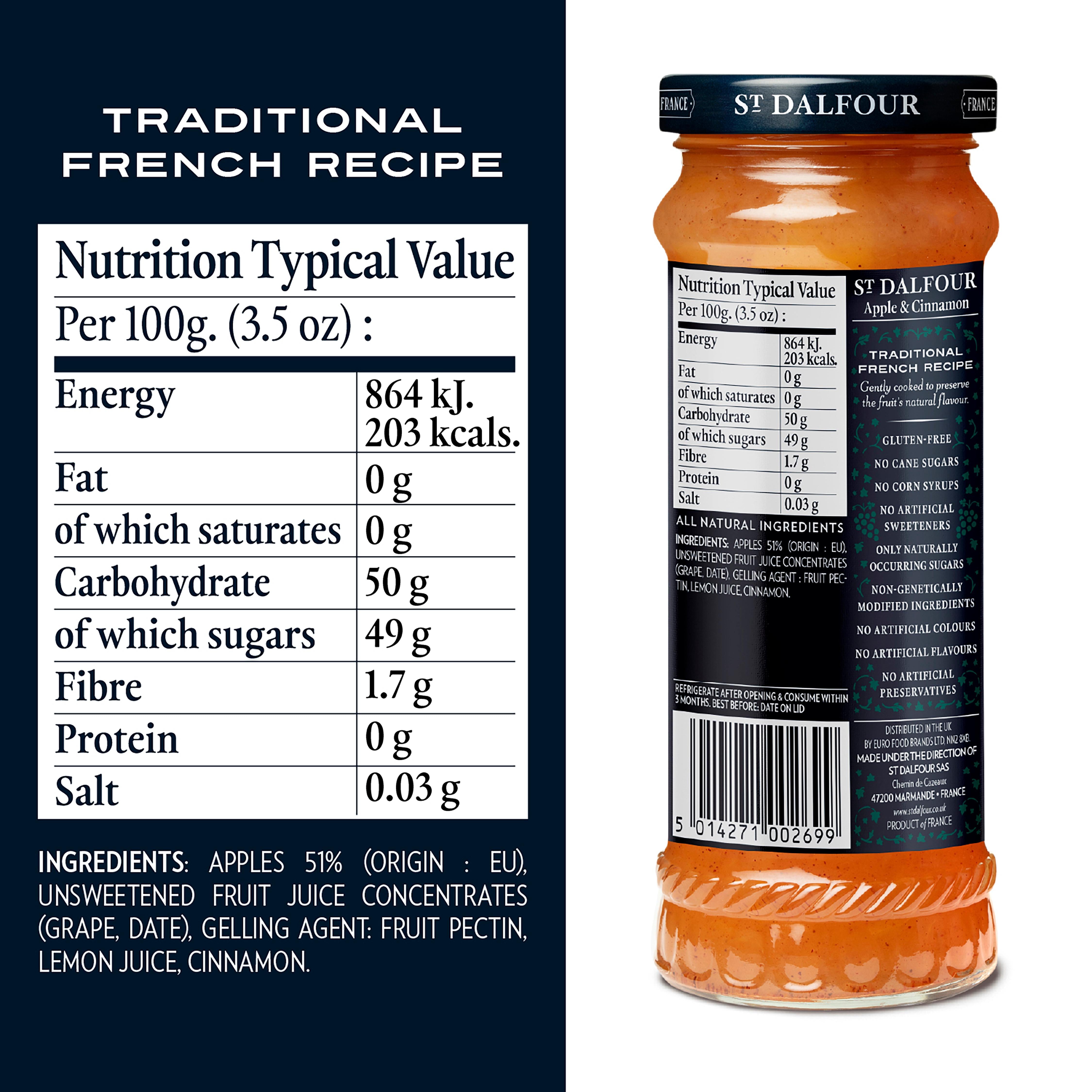 St Dalfour apricot jam 284g, imported from the UK