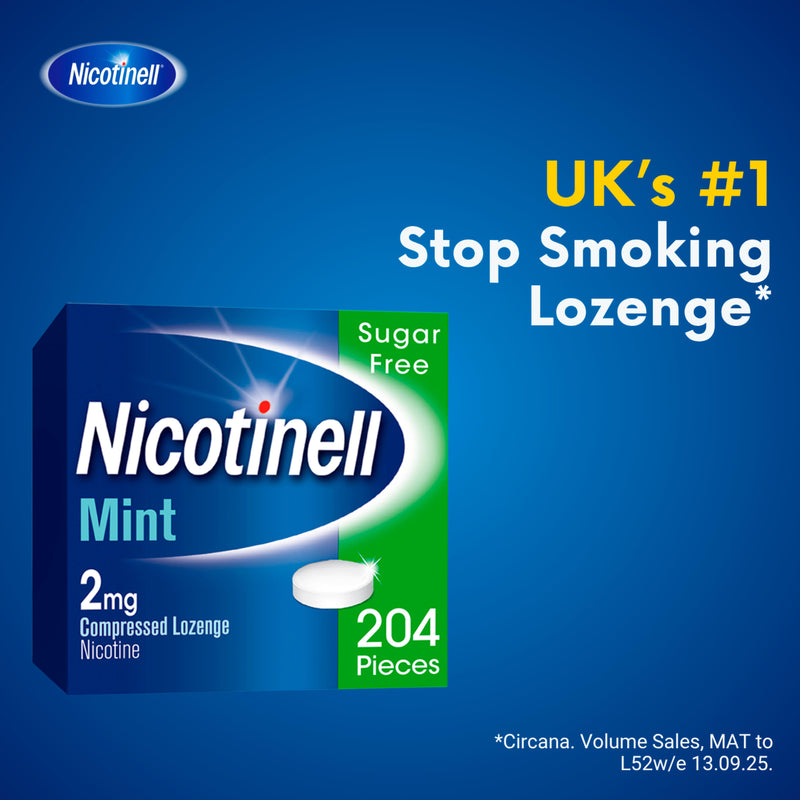 Nicotinell mint lozenges 2mg stop smoking aid, UK version