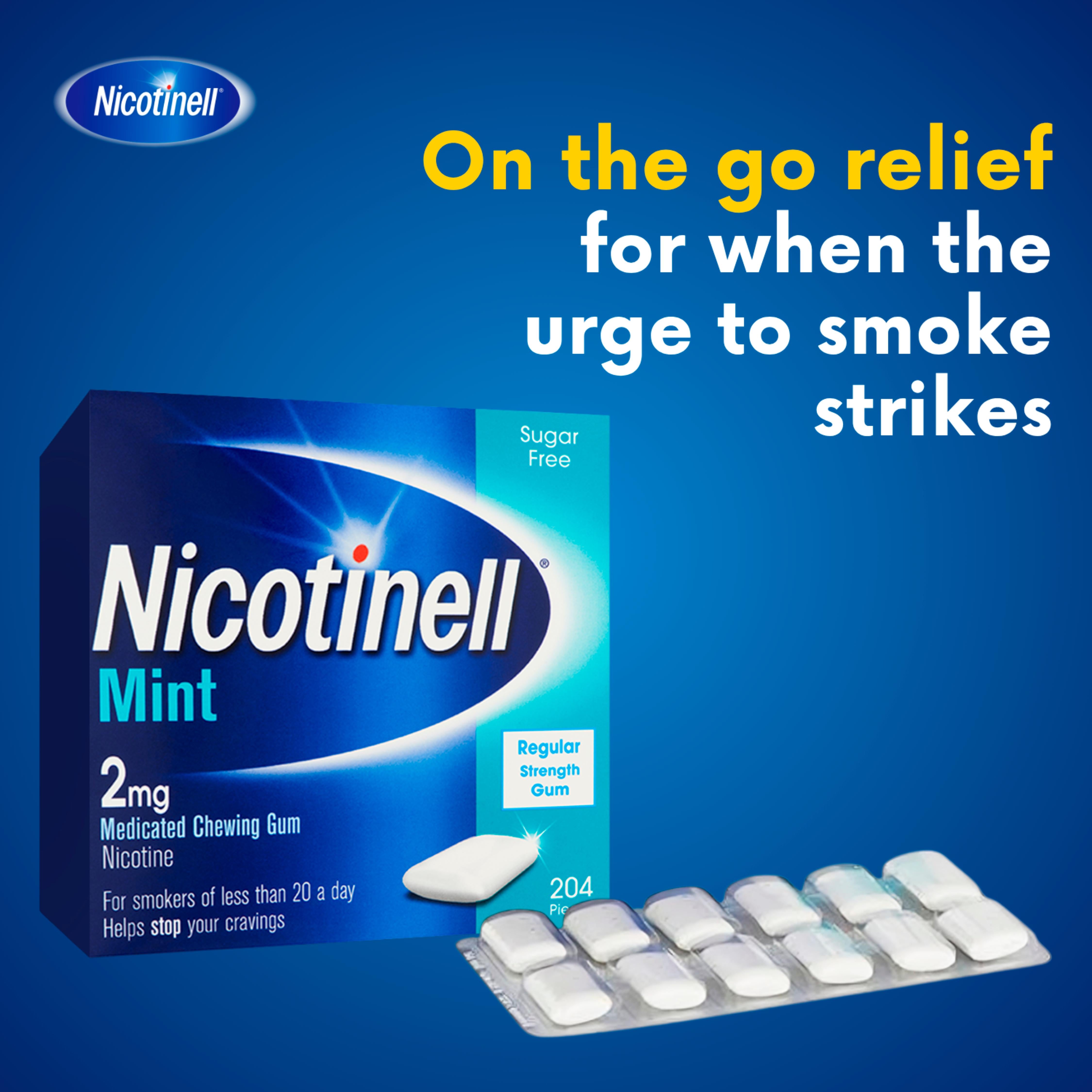Nicotinell stop smoking gum 2mg mint 204 pieces (British brand)