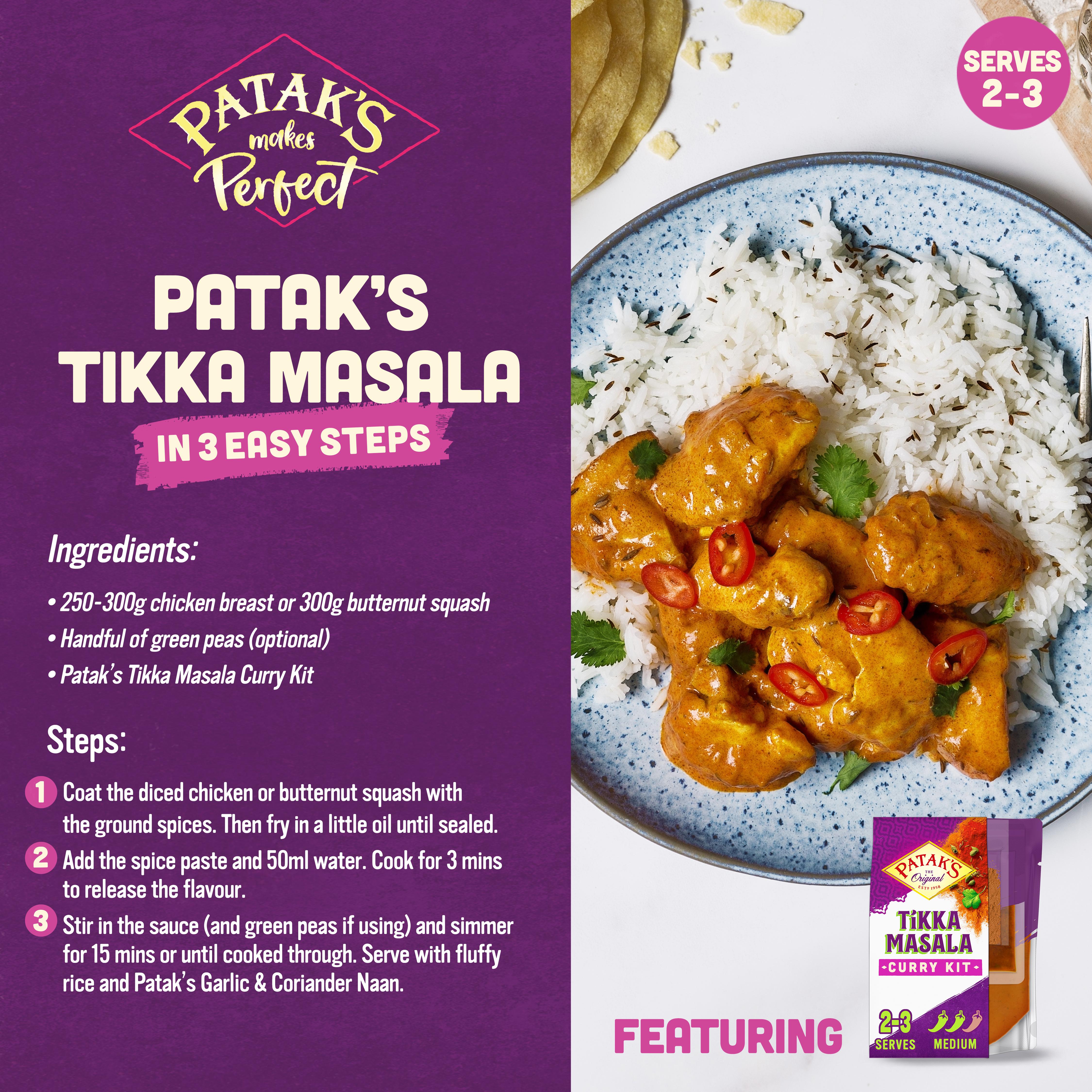 Patak's Punjabi Style Tikka Masala Curry Kit 270g (British brand)