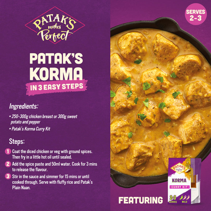 Patak's Keralan Style Korma curry sauce kit 270g - British product