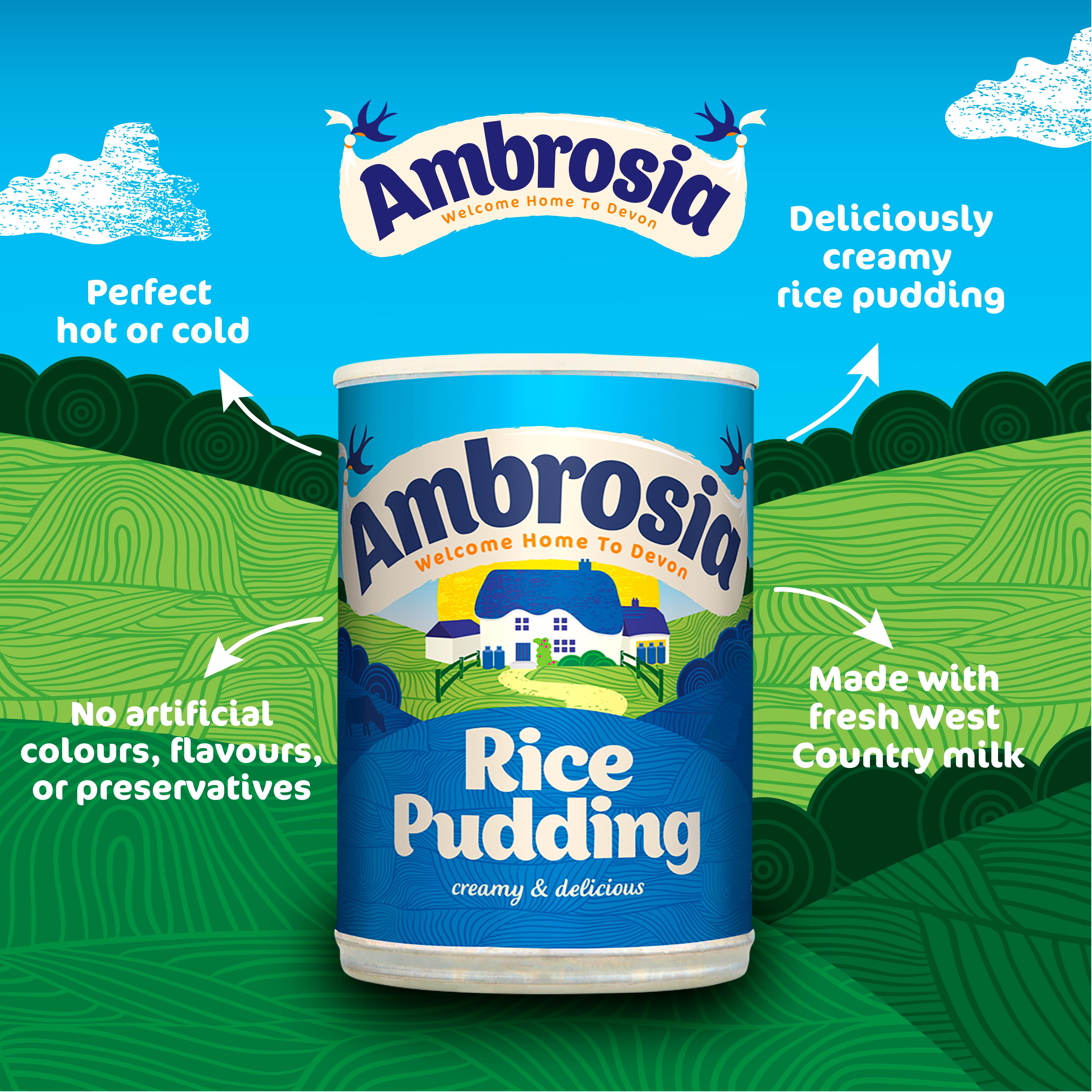 Ambrosia rice pudding dessert can 400g, imported from the UK