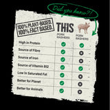 This plant-based bacon rashers 120g, imported from the UK
