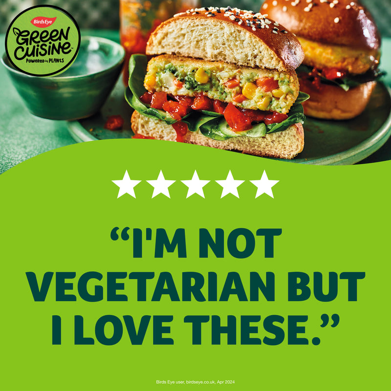 Birds Eye Green Cuisine vegetarian veggie quarter pounder burgers 454g (British brand)