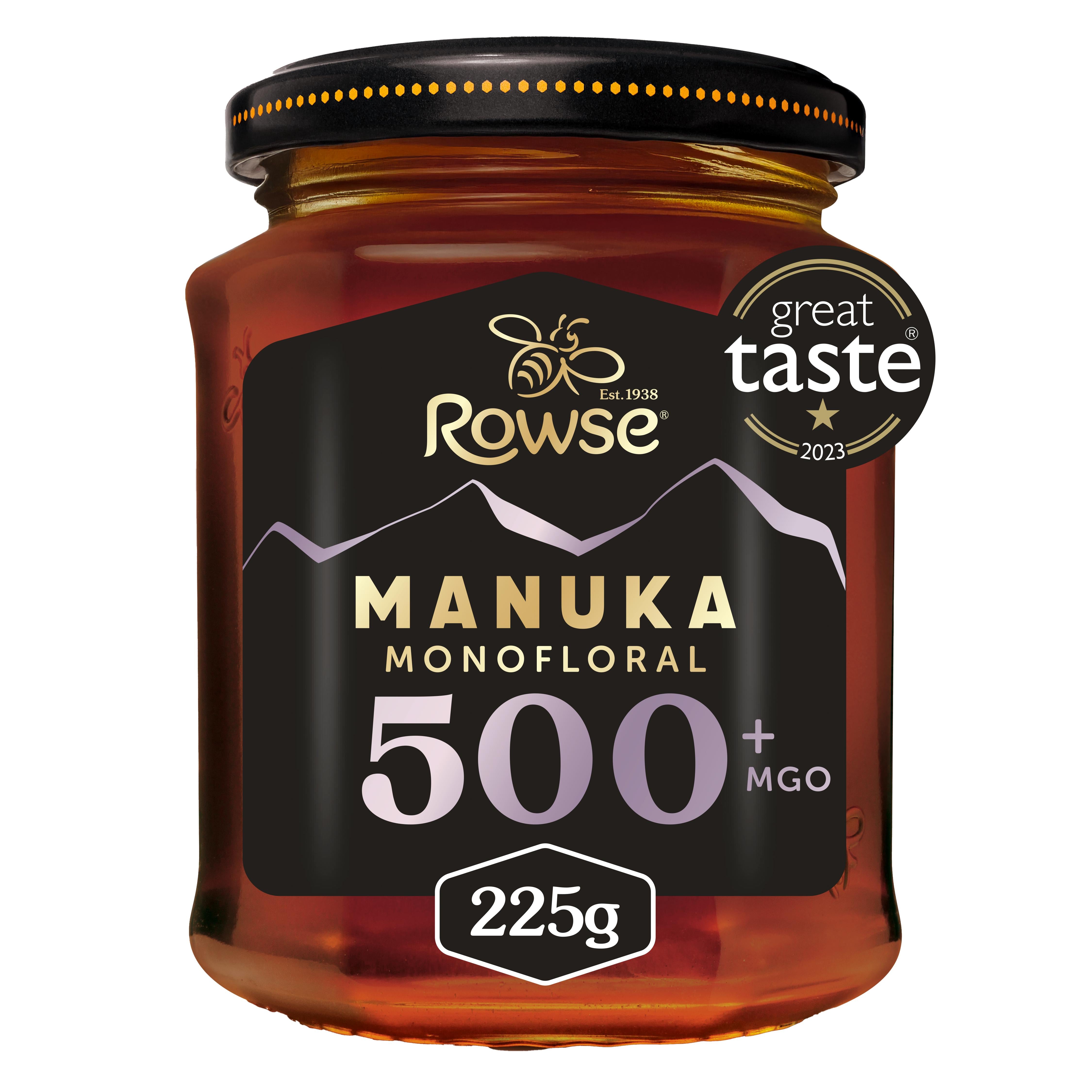 Rowse Manuka Honey 500+ MGO 225g, imported from the UK