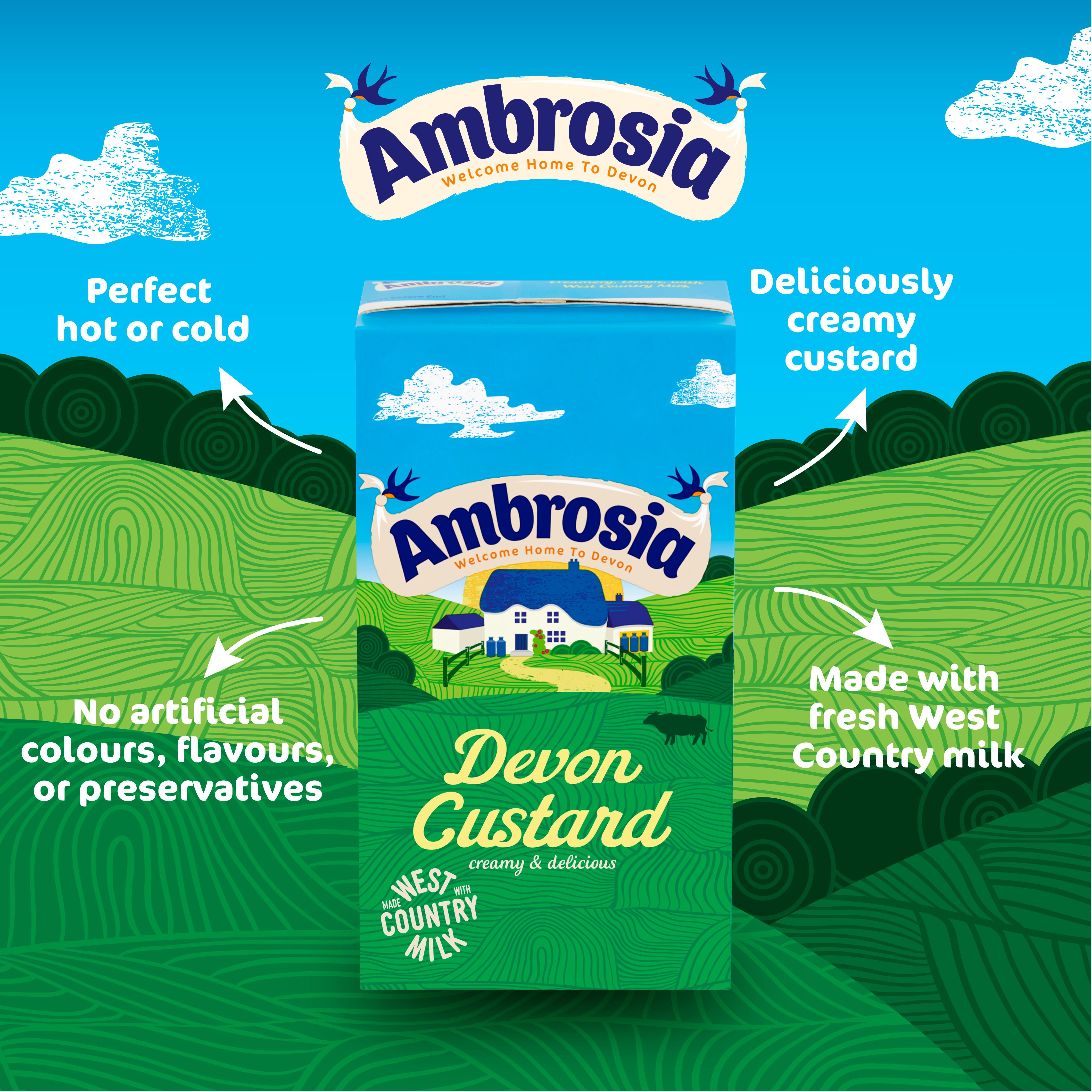 Ambrosia Devon Custard 1kg Carton, imported from the UK