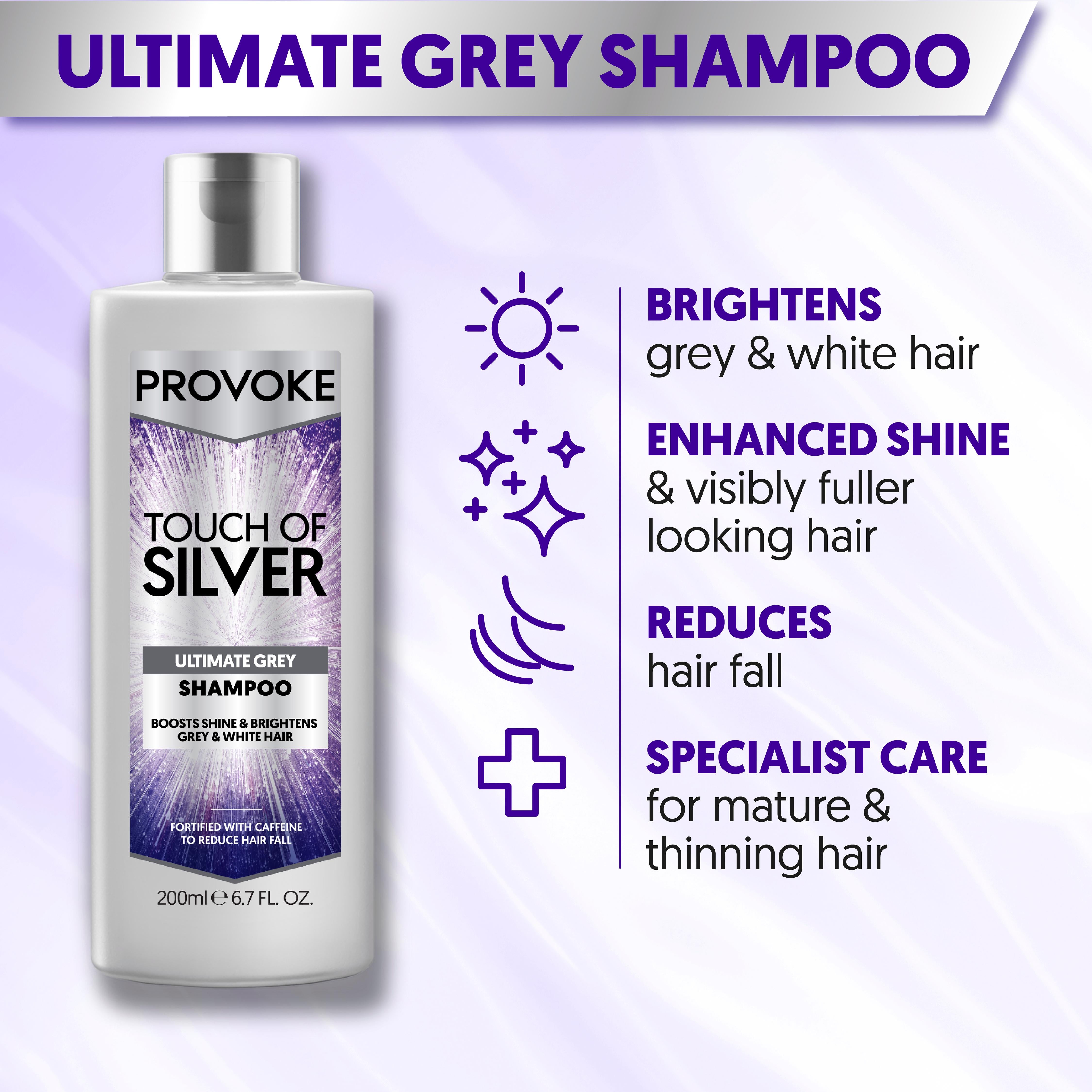 Provoke Touch of Silver Shampoo 200ml, imported from the UK