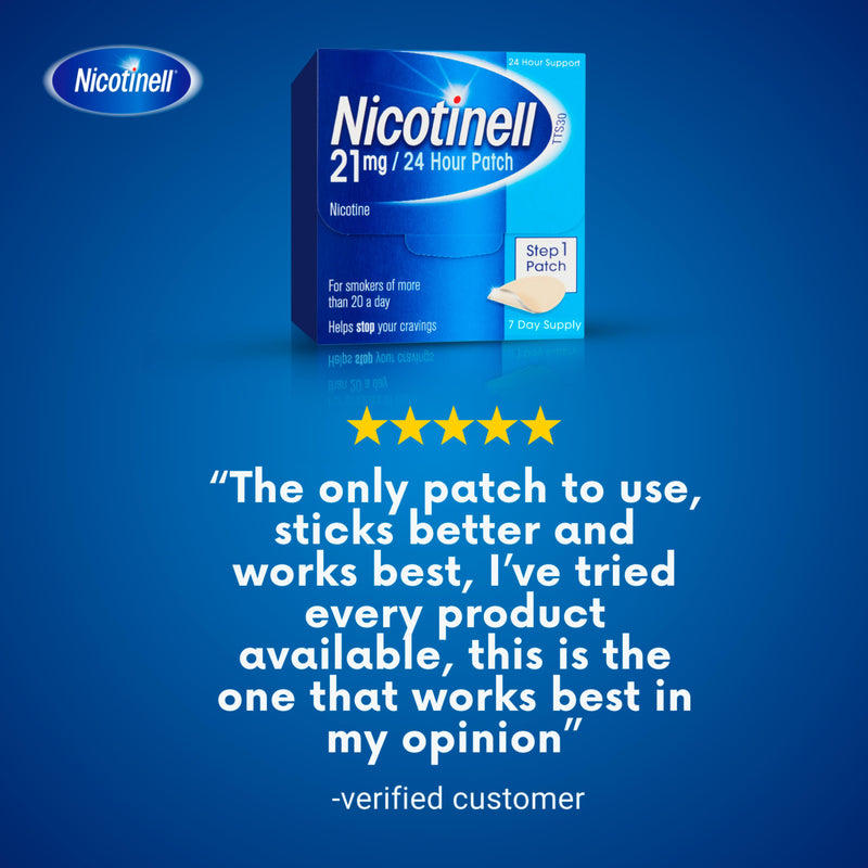 Nicotinell nicotine patch Step 1 21mg 7 patches (British brand)