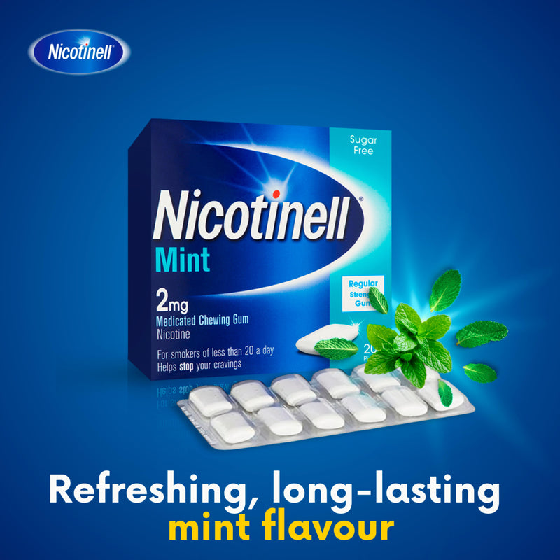 Nicotinell stop smoking gum 2mg mint 204 pieces (British brand)