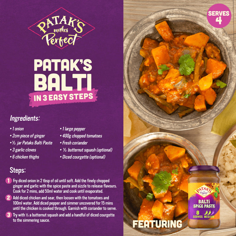 Patak's Balti Spice Paste 283g, imported from the UK