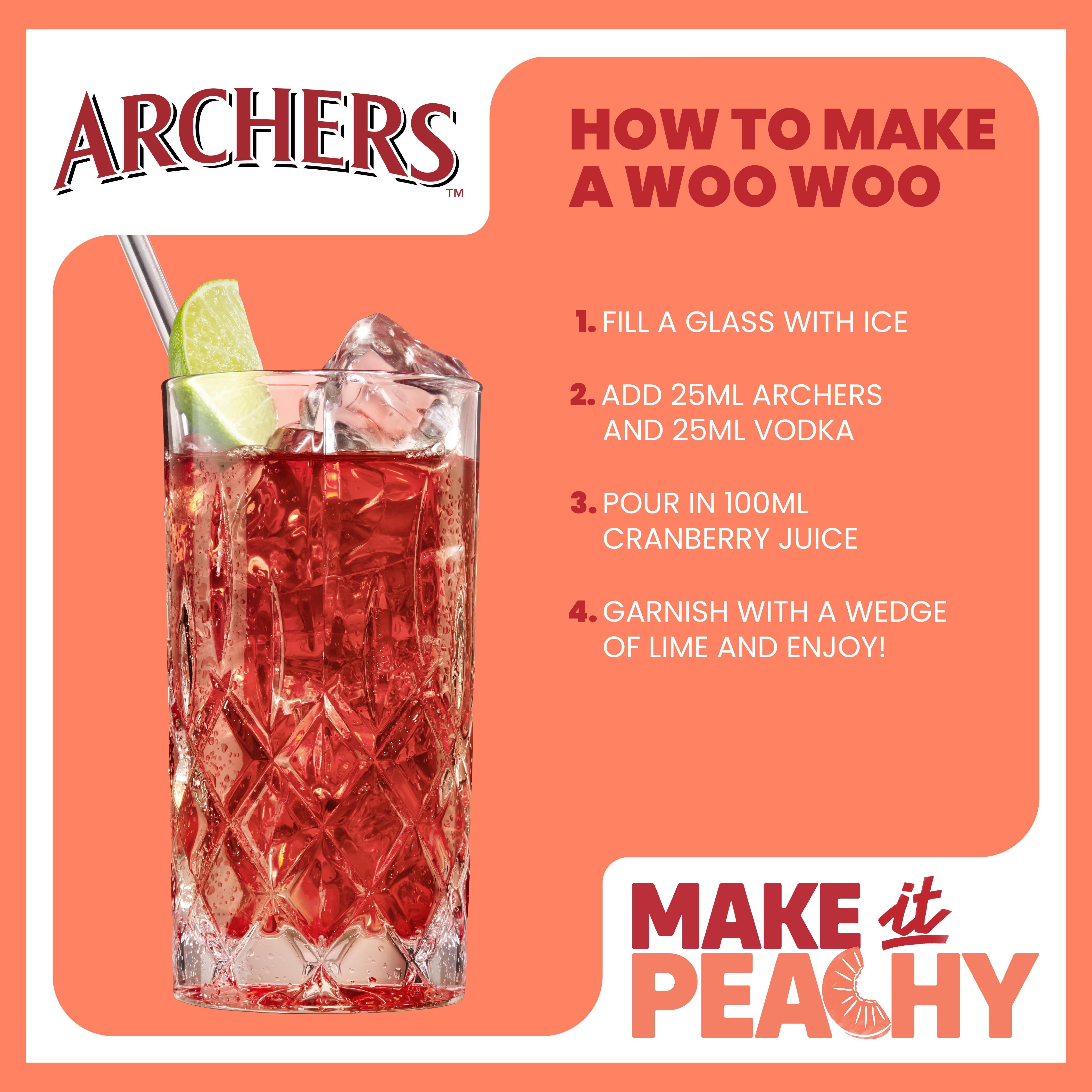 Archers peach schnapps liqueur 70cl, imported from the UK
