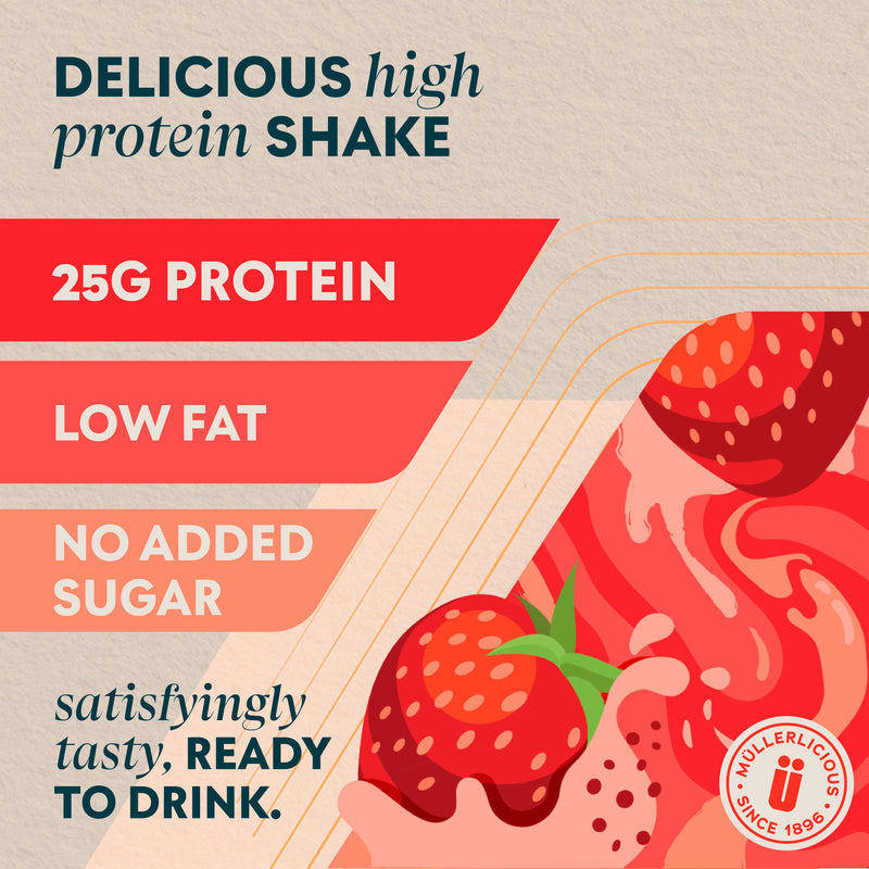 Müller Myprotein strawberry high protein shake 385ml (British brand)