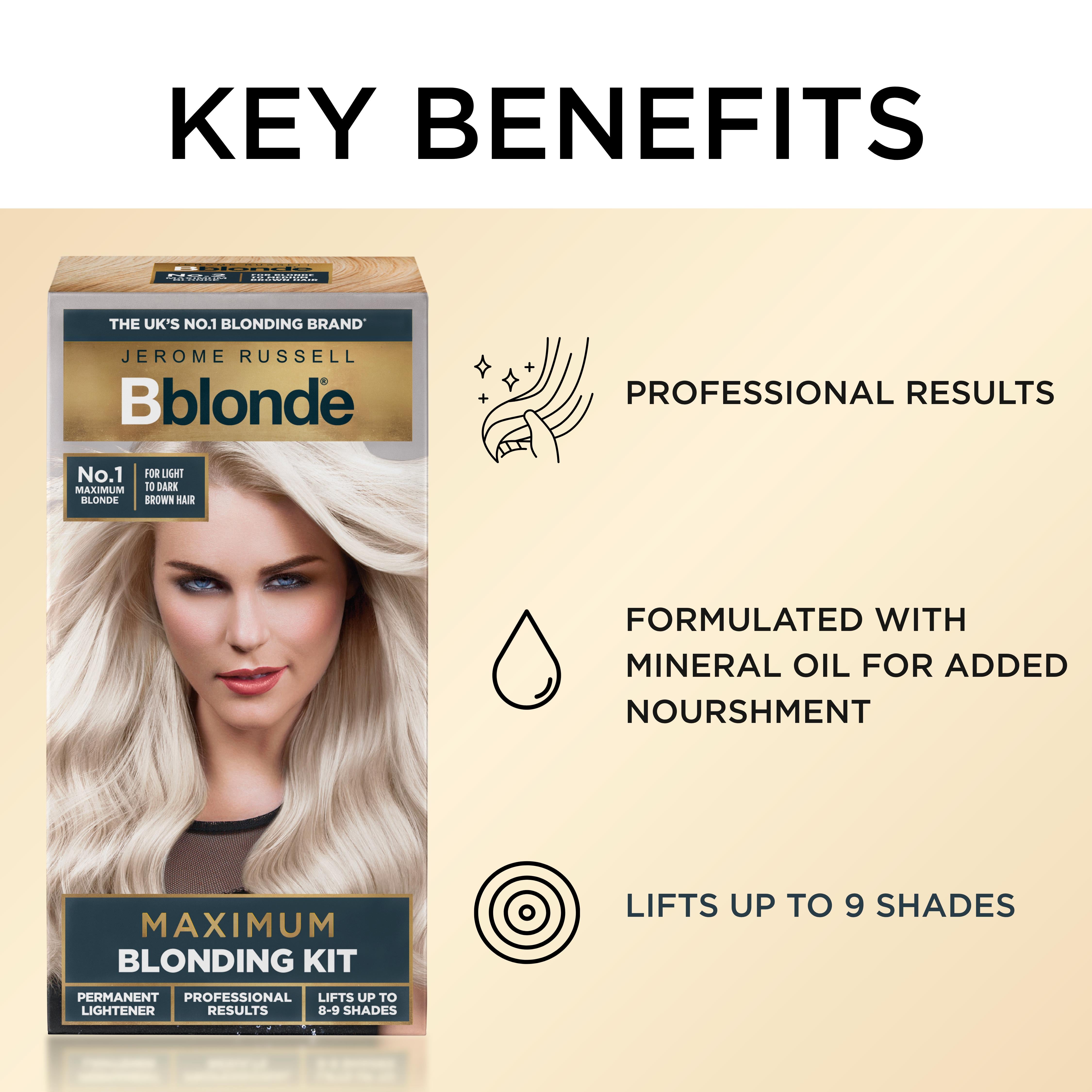 Jerome Russell Bblonde Maximum Blonding Kit hair lightener (British brand)