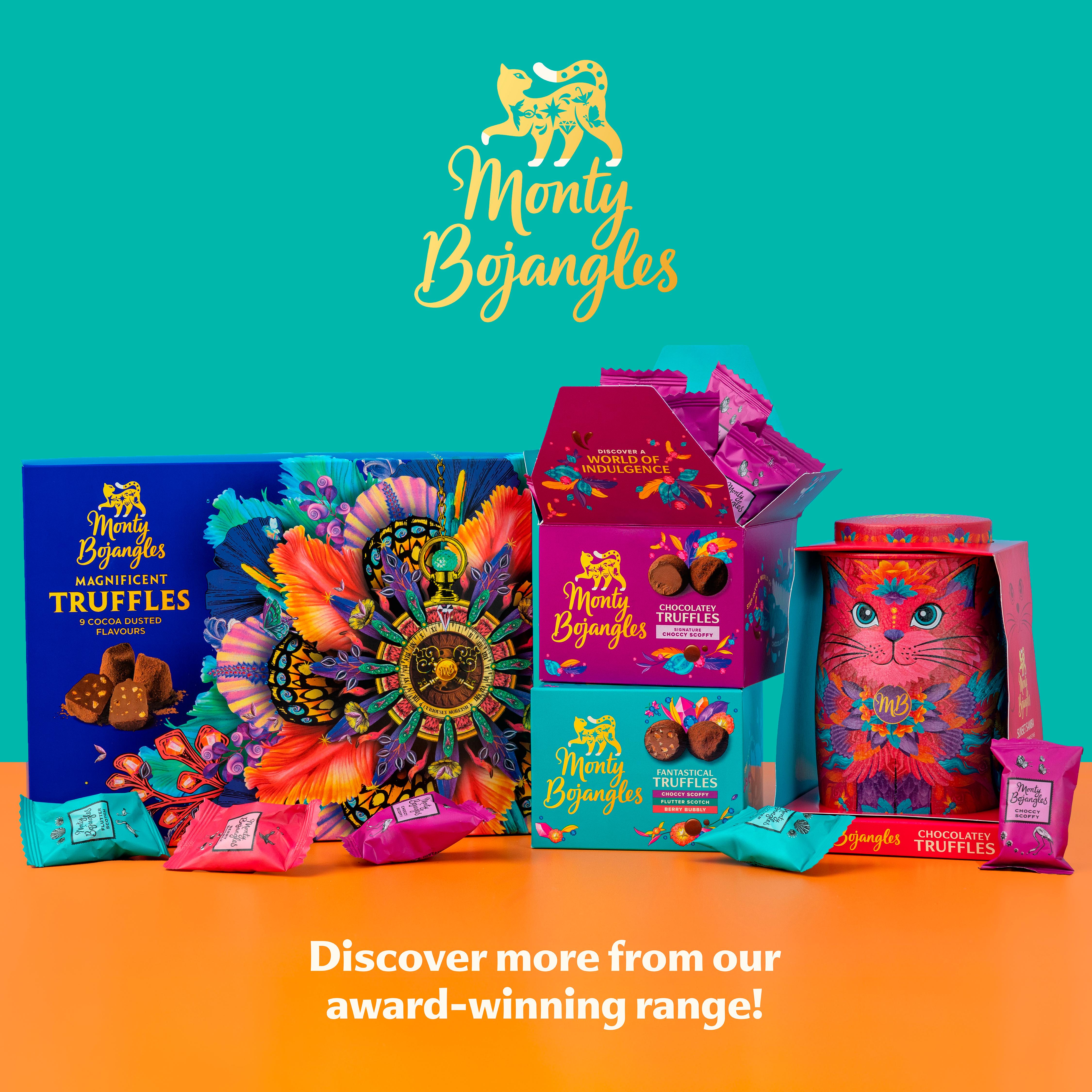 Monty Bojangles chocolate truffles cat tin 135g (British brand)