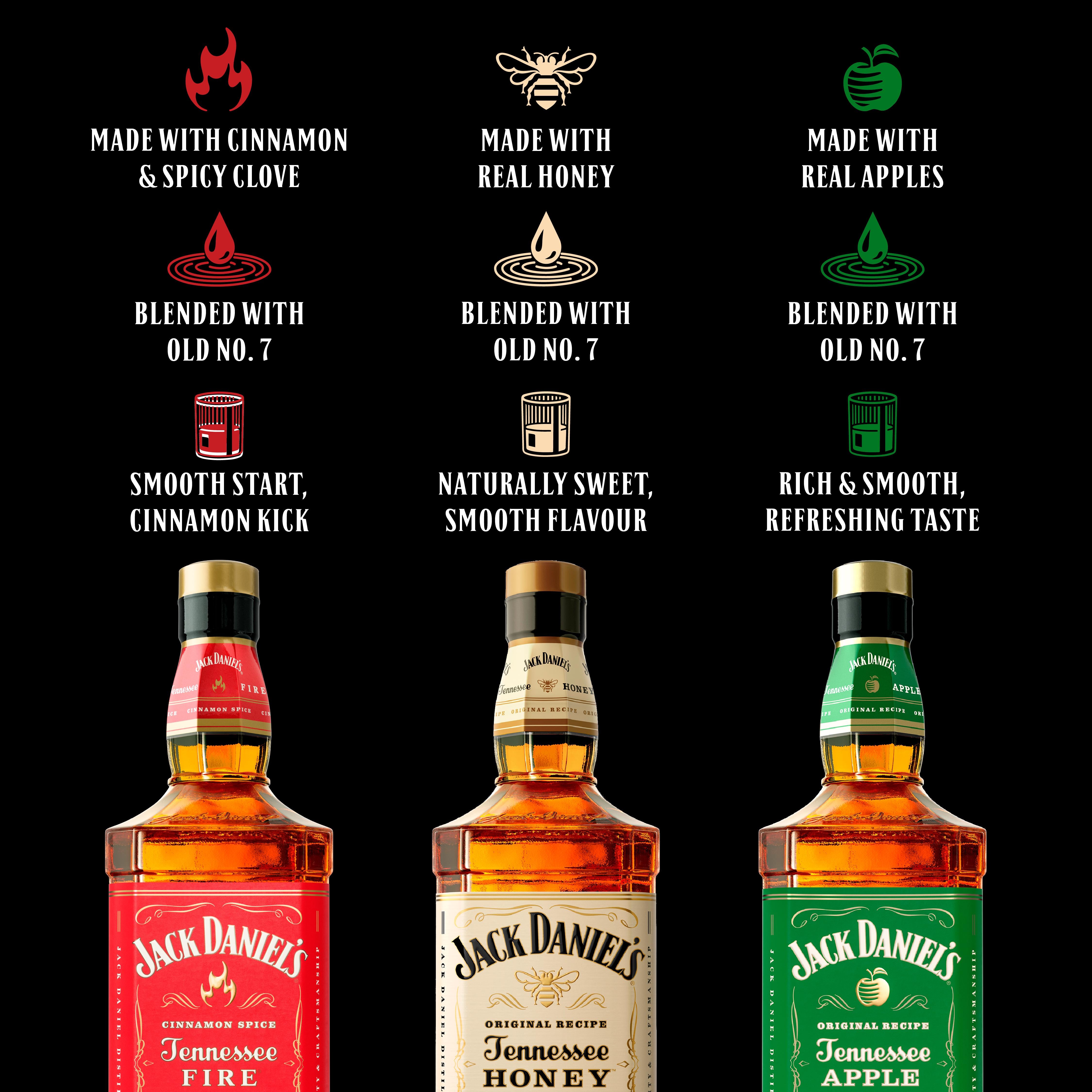 Jack Daniel's Tennessee Apple Liqueur 70cl bottle, UK version