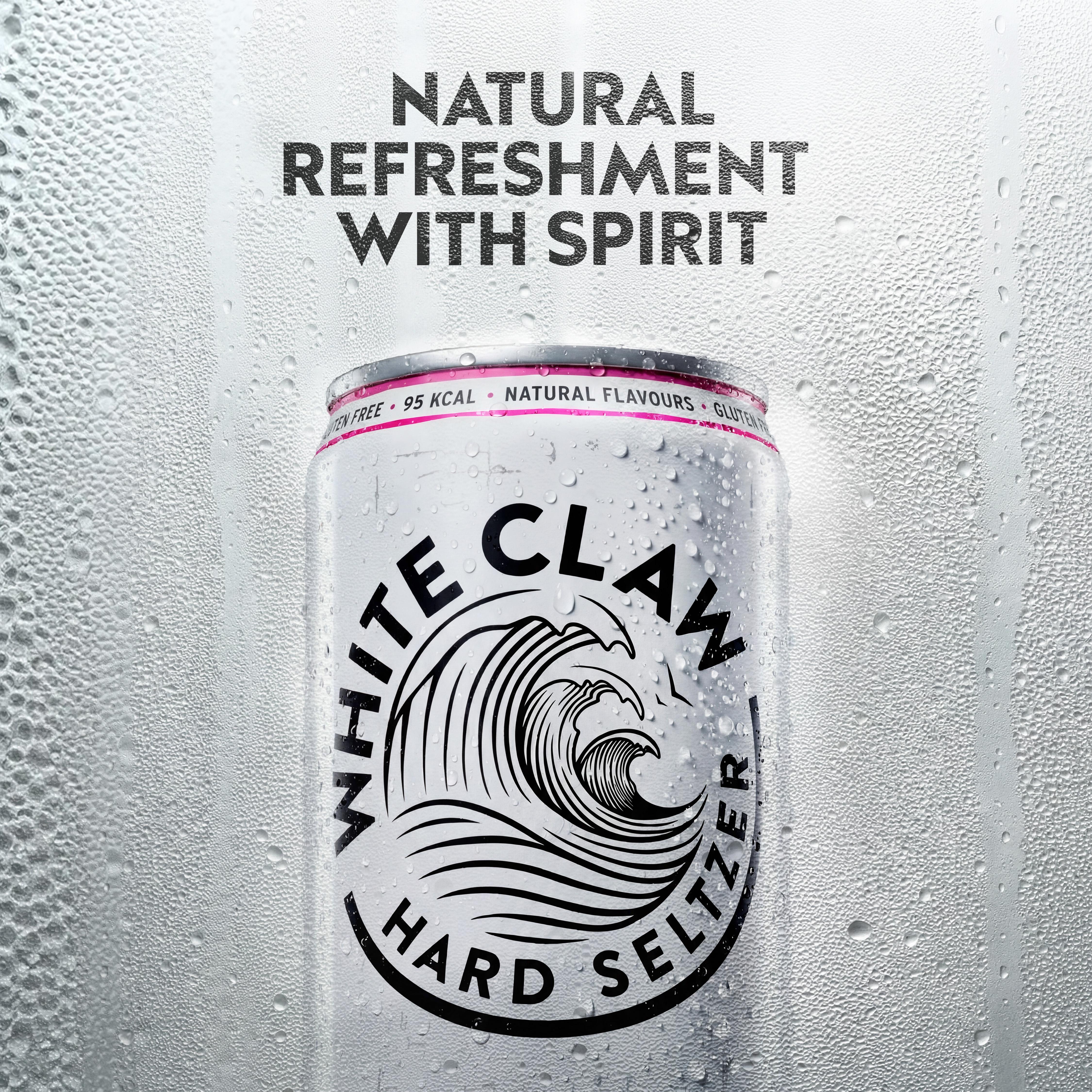 White Claw black cherry hard seltzer 330ml can (British brand)