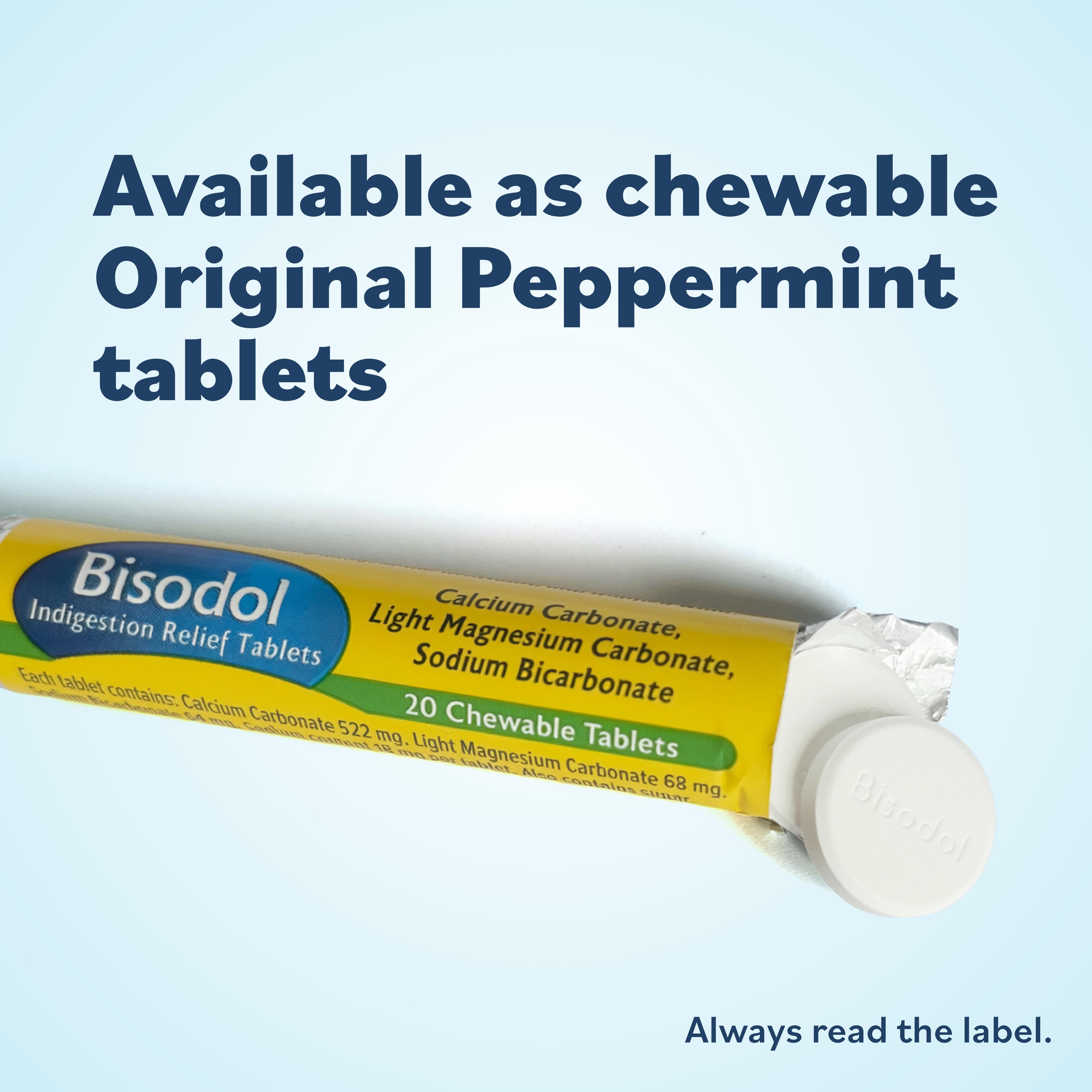 Bisodol peppermint chewable tablets x60 - British product