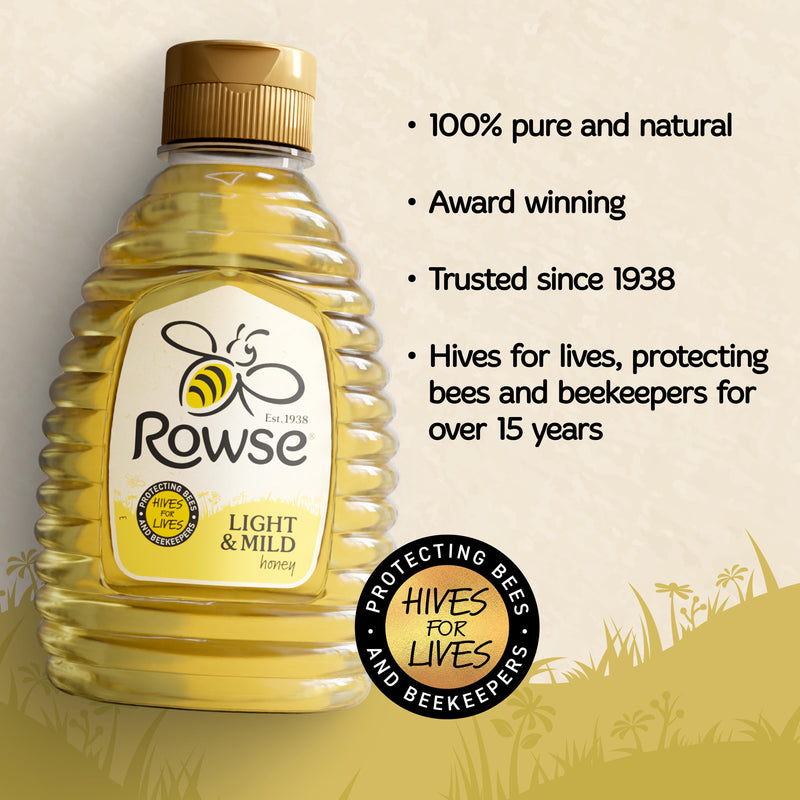 Rowse Mild Light Squeezy Honey 340g - British product