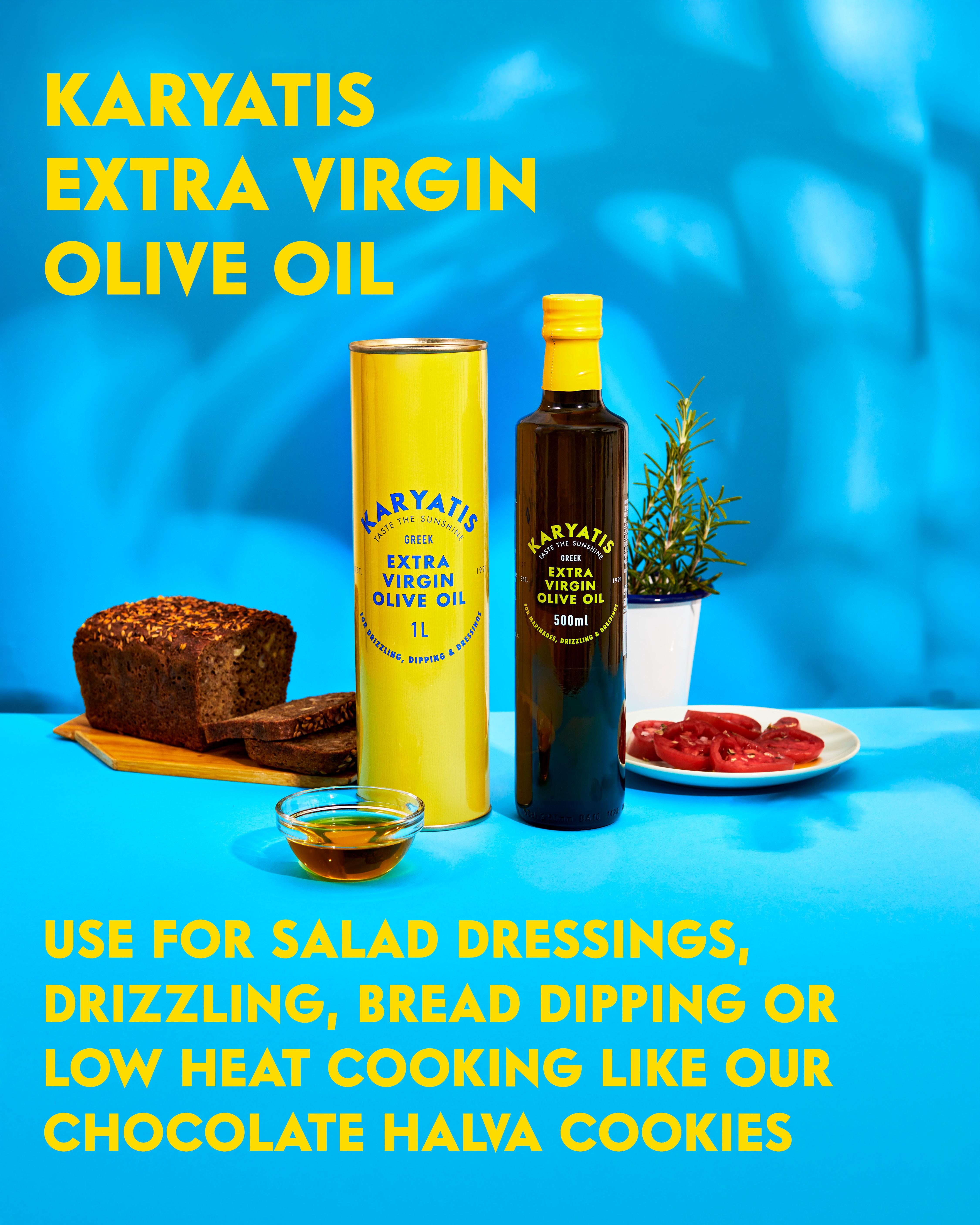 Karyatis extra virgin olive oil 500ml, imported from the UK
