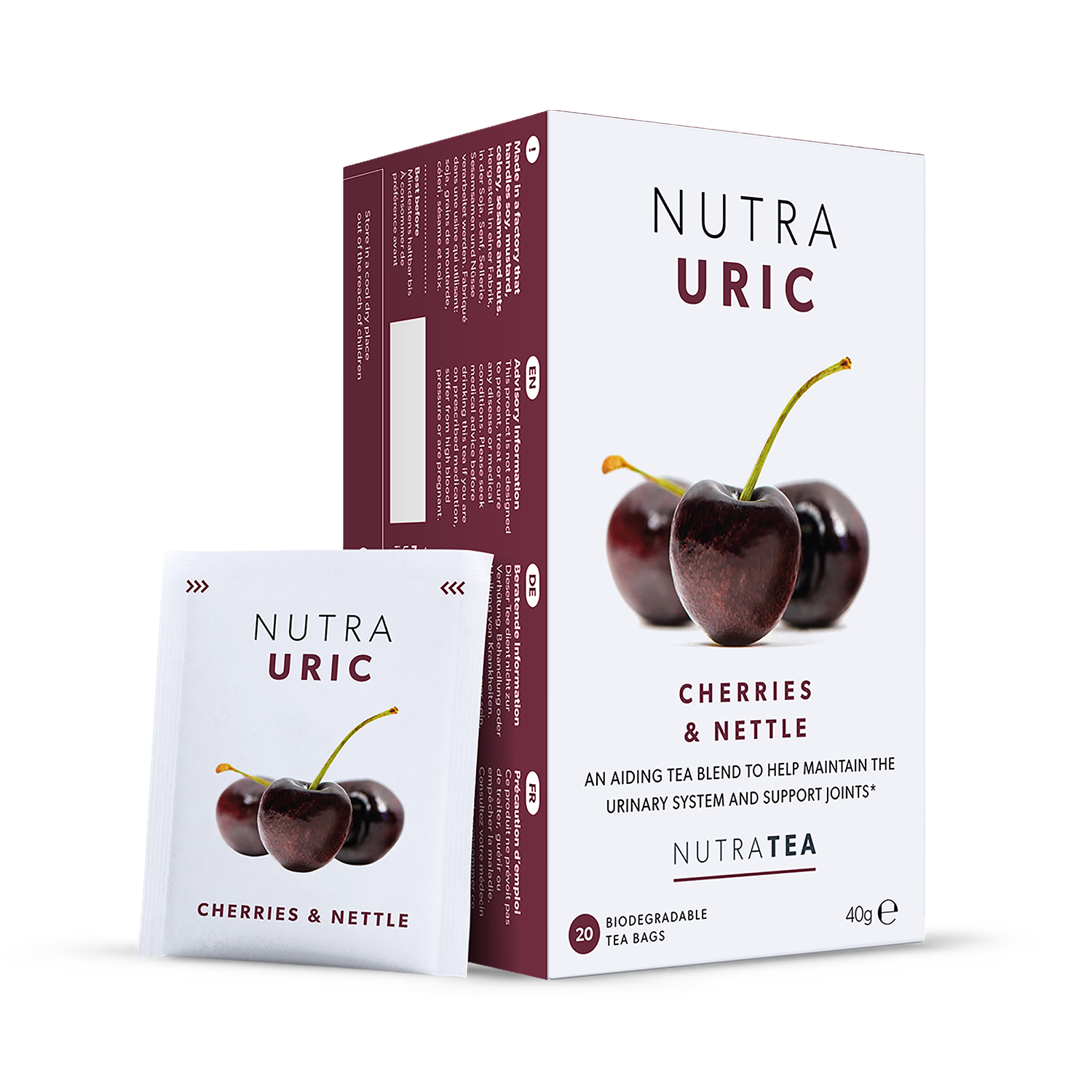 NutraUric herbal tea blend with turmeric and nettle 20 tea bags (British brand)
