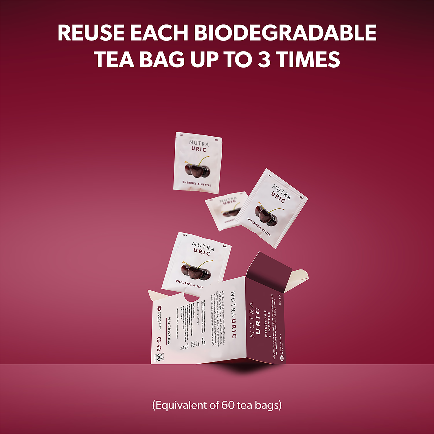 NutraUric herbal tea blend with turmeric and nettle 20 tea bags (British brand)