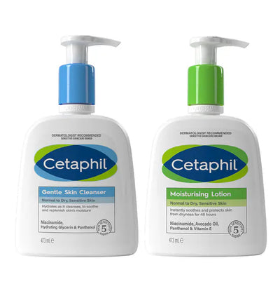 Superdrug Cetaphil Gentle Skin Bundle Cleanser And Moisturising Lotion 473ml- Buy online at McGrocer