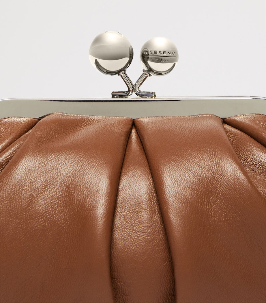 Weekend Max Mara Pasticcino small leather clutch bag, UK version