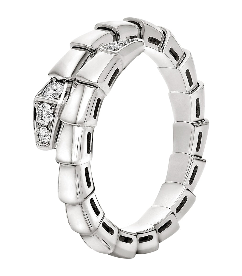 Bvlgari Serpenti Viper ring white gold diamonds, UK version