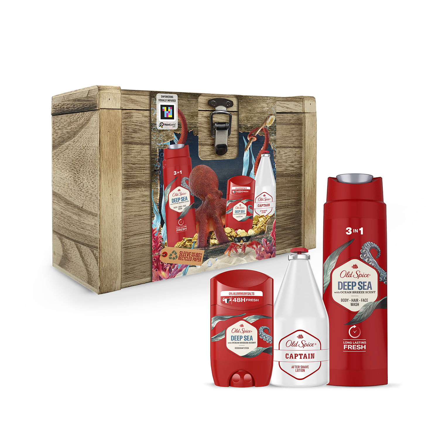 Old Spice Treasure Chest gift set with deodorant shower gel aftershave - British product